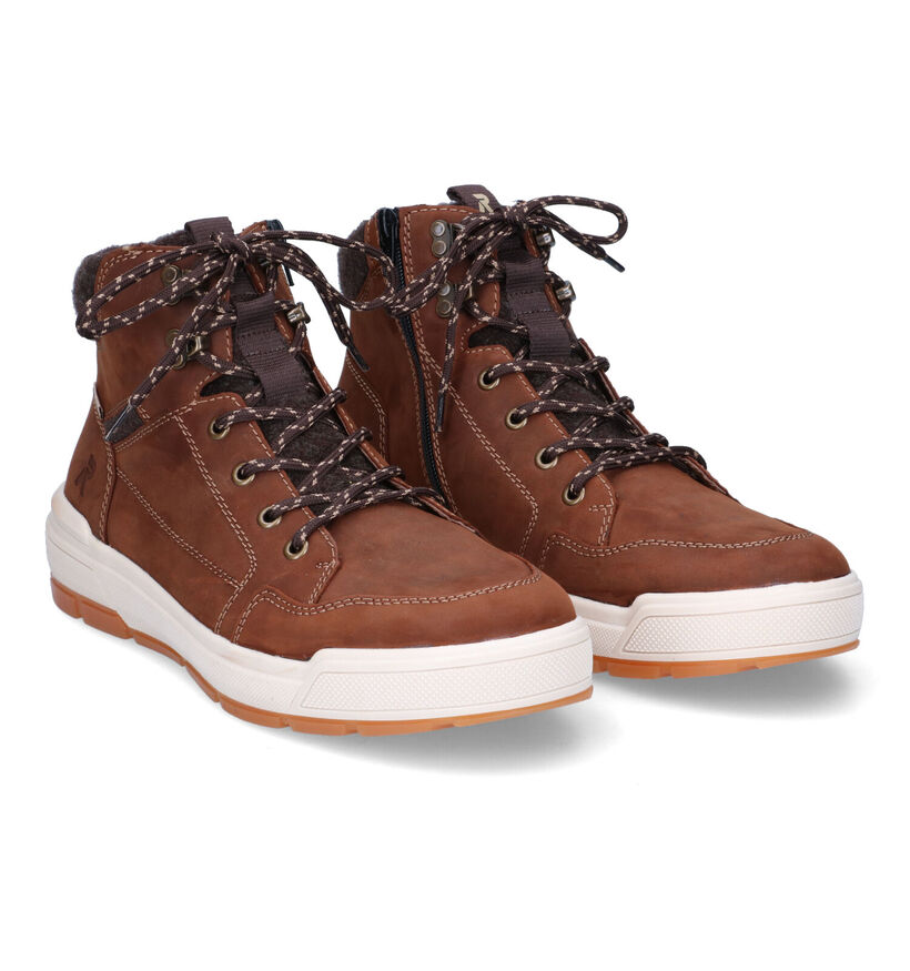 R-Evolution Boots à lacets en Cognac en nubuck (317035)