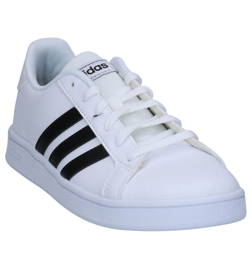 adidas Grand Court K Baskets en Blanc pour garçons (307966) - pour semelles orthopédiques