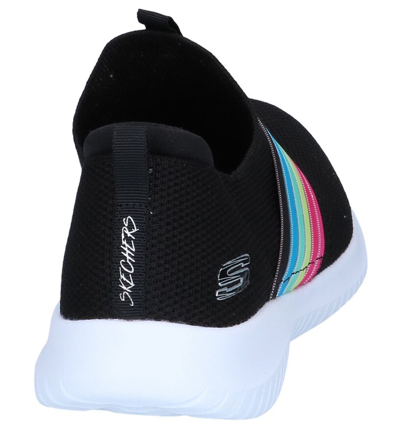 Zwarte Slip-on Sneakers Skechers Ultra Flex Bright in stof (251979)