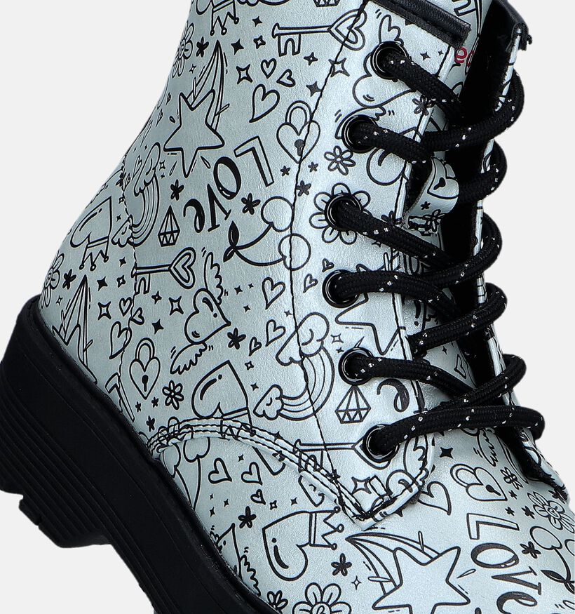 Skechers Gravlen Hi Boots en Argent pour filles (345252)