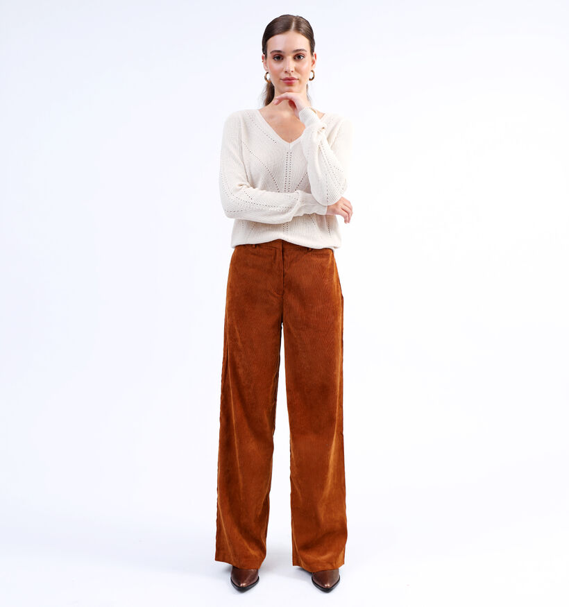 Vila Courdie Pantalon en velours côtelé en Marron pour femmes (328910)