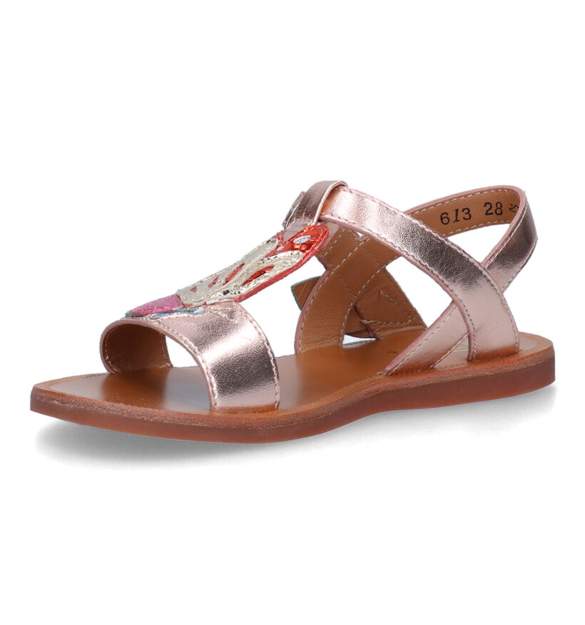 Pom d'Api Plagette Papillon Sandales en Rose pour filles (322877)