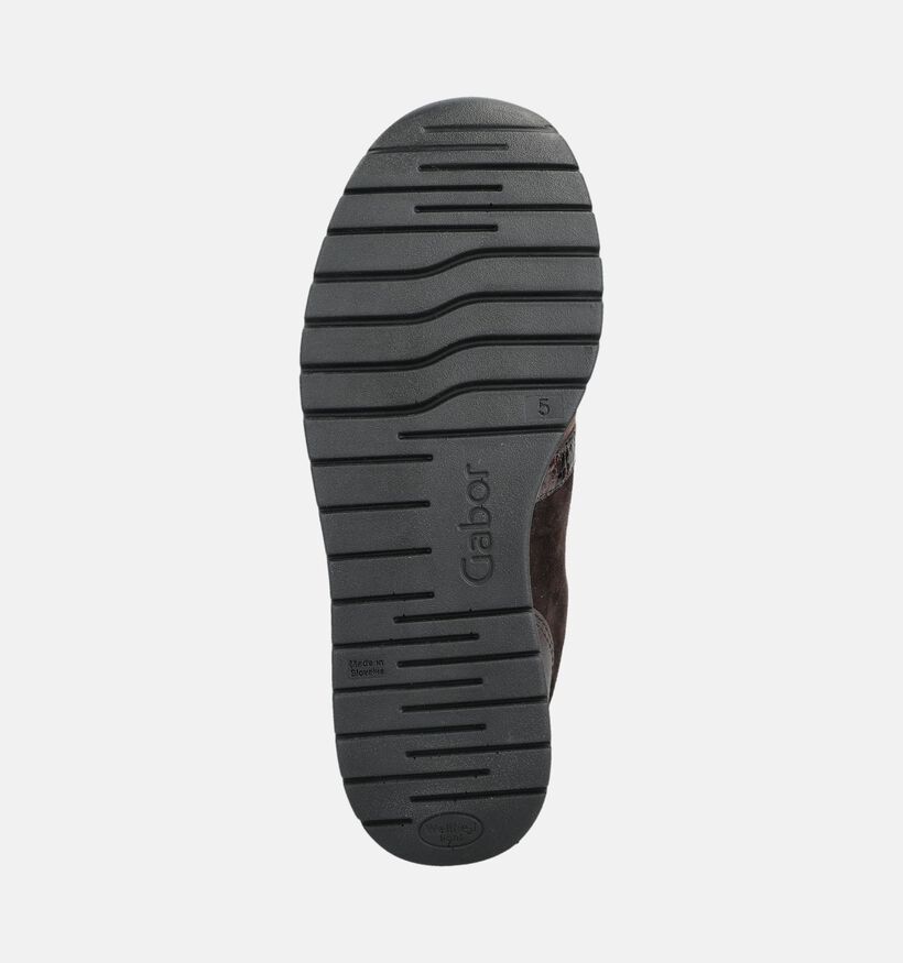 Gabor Donkerbruine Schoenen met Veter en Rits voor dames (376985) - geschikt voor steunzolen