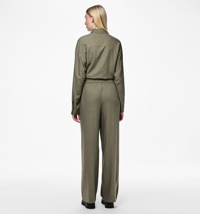 Pieces Pia Groene Wijde broek voor dames (351110)