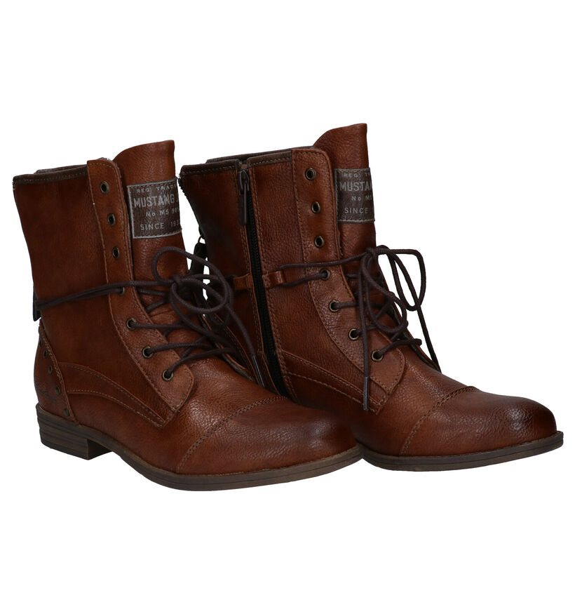 Mustang Bottines en Cognac en simili cuir (294328)