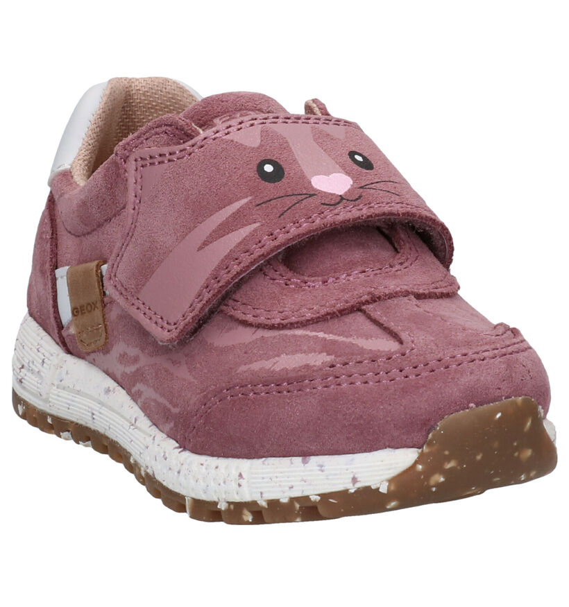 Geox Alben Roze Velcroschoenen in daim (284081)