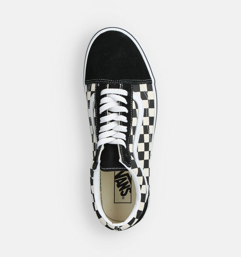Vans Old Skool Checkerboard Zwarte/Ecru Sneakers voor heren (360216)