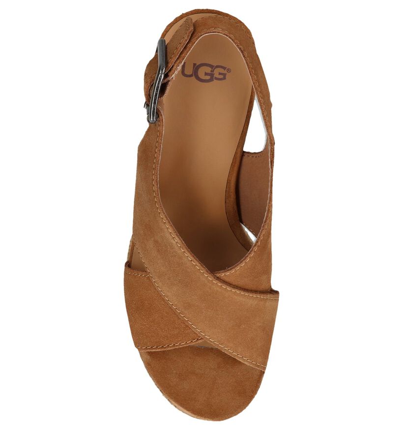 UGG Sandales à talons en Cognac en daim (239584)