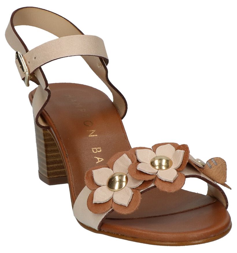 Hampton Bays Sandales à talons en Beige clair en cuir (209713)