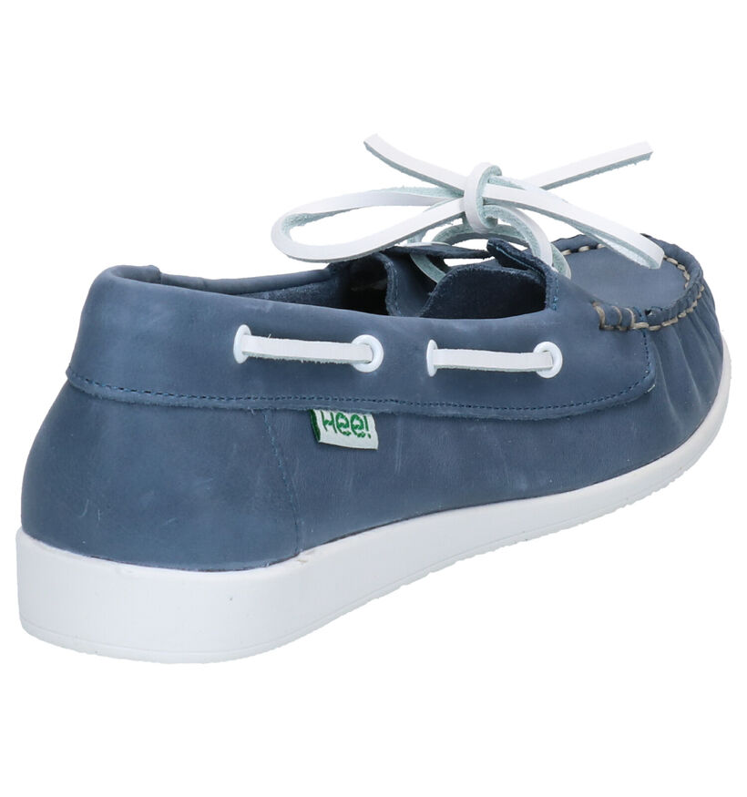 Hee Chaussures bateau en Bleu foncé en cuir (274036)