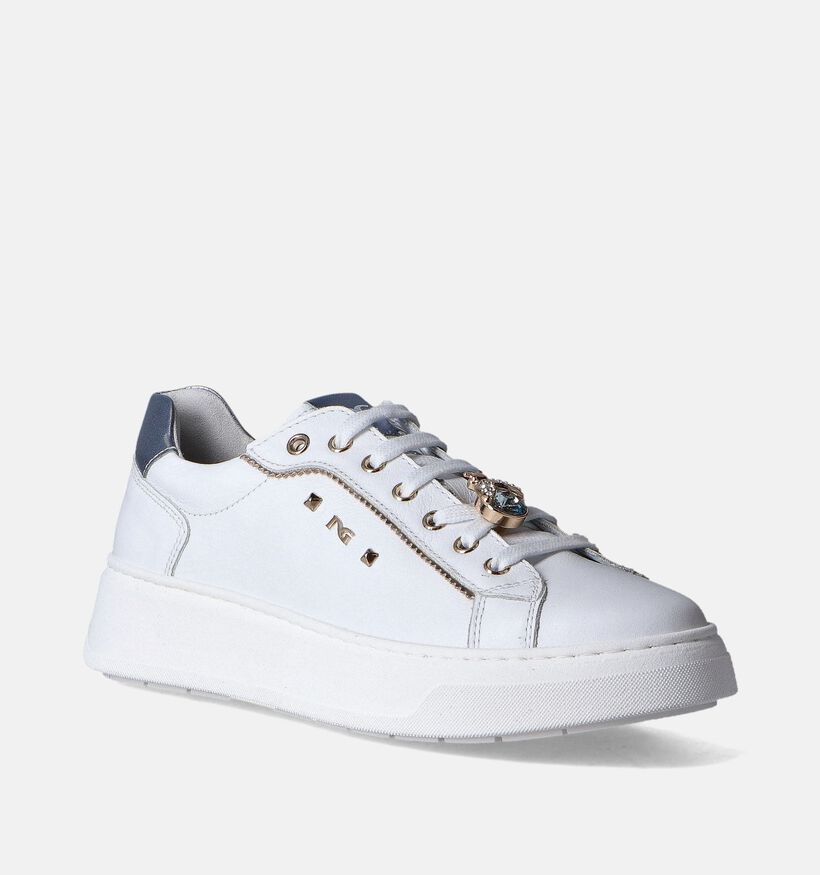 NeroGiardini Witte Sneakers voor dames (351954) - geschikt voor steunzolen