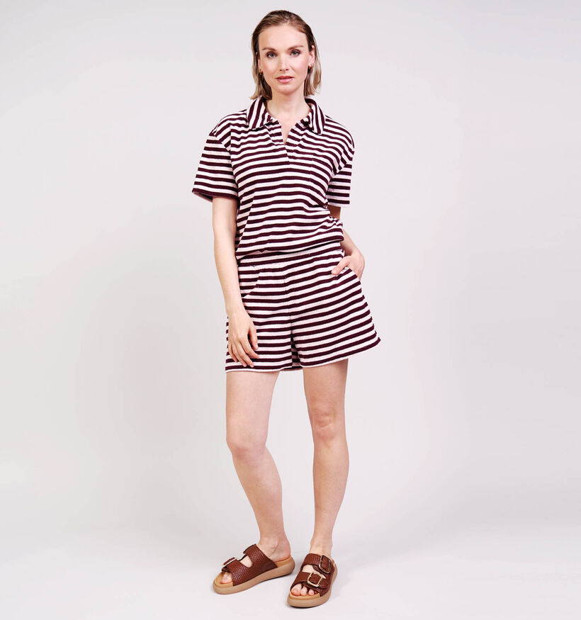 JDY Terry Pocket Short en Rose/Bordeaux pour femmes (374850)