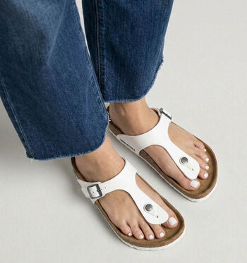 Birkenstock Gizeh Slippers Black/White/Graceful Pearl White/Blue/Copper