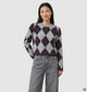 comma Argyle Grijze Trui voor dames (381683)