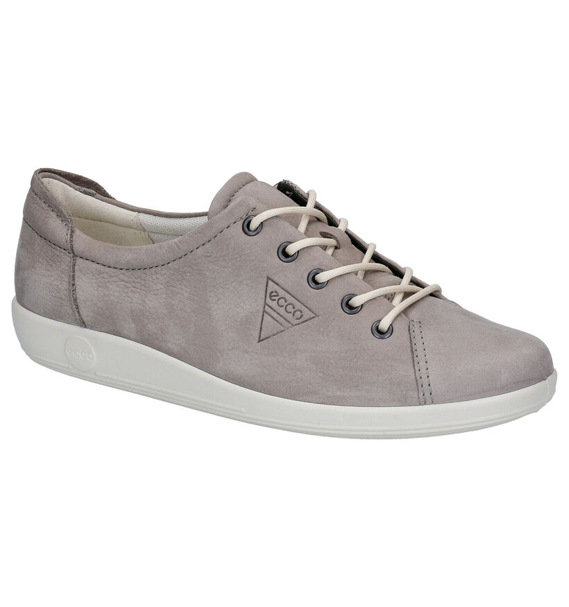 ECCO Soft 2.0 Blauwe Veterschoenen voor dames (336855) - geschikt voor steunzolen