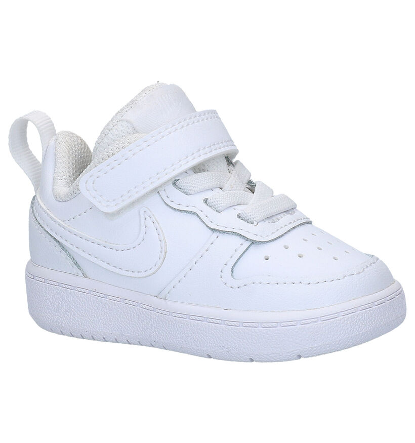 Nike Court Borough Baskets en Blanc pour filles, garçons (322316)