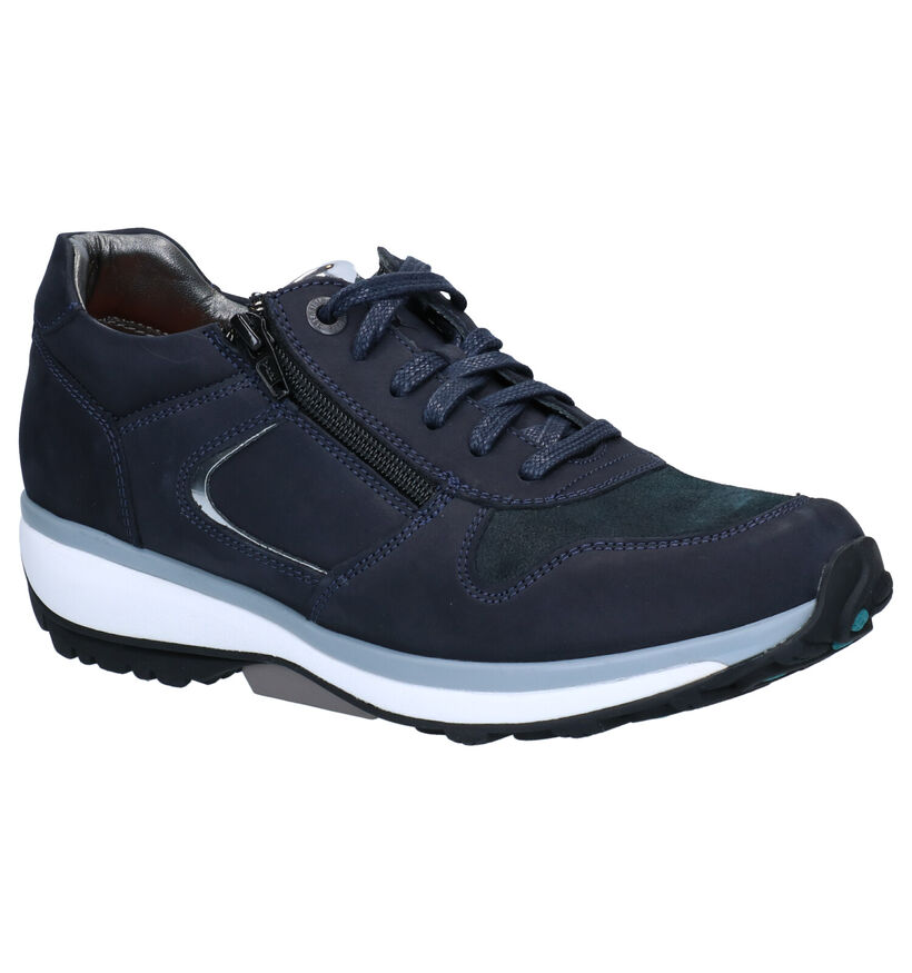 Xsensible Jersey GX Blauwe Veterschoenen in nubuck (284946)