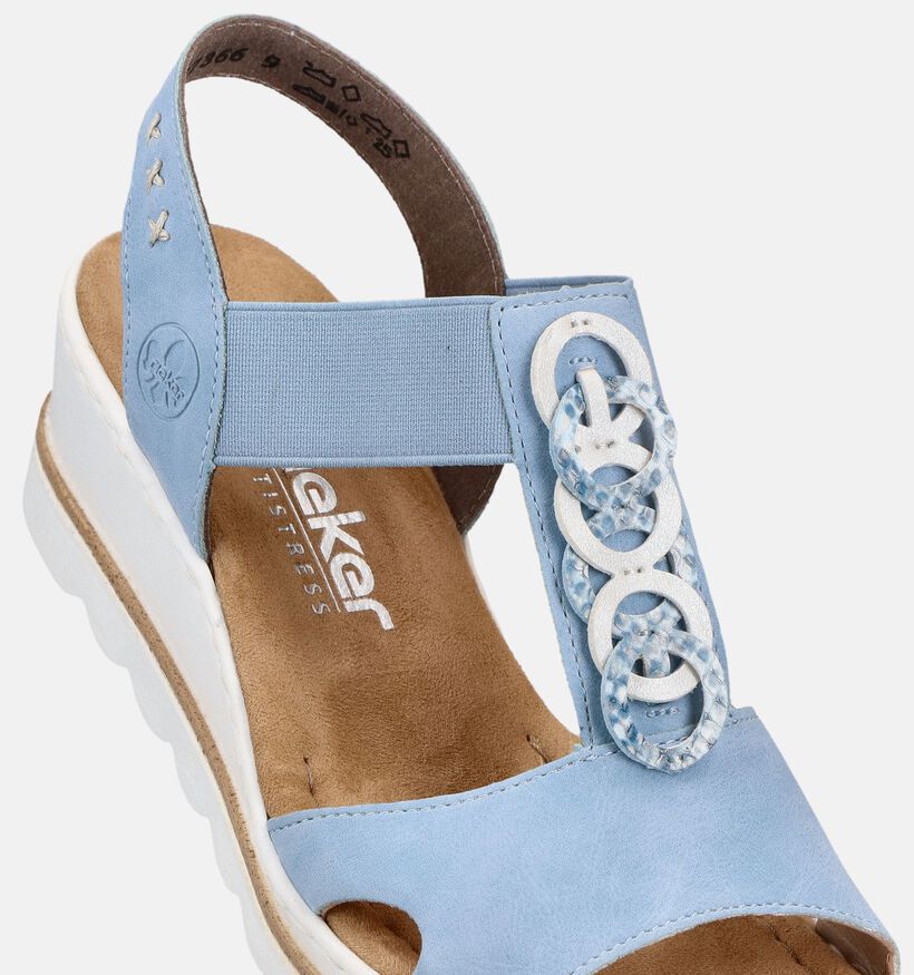 Rieker Lichtblauwe Sandalen met Sleehak voor dames (370456)