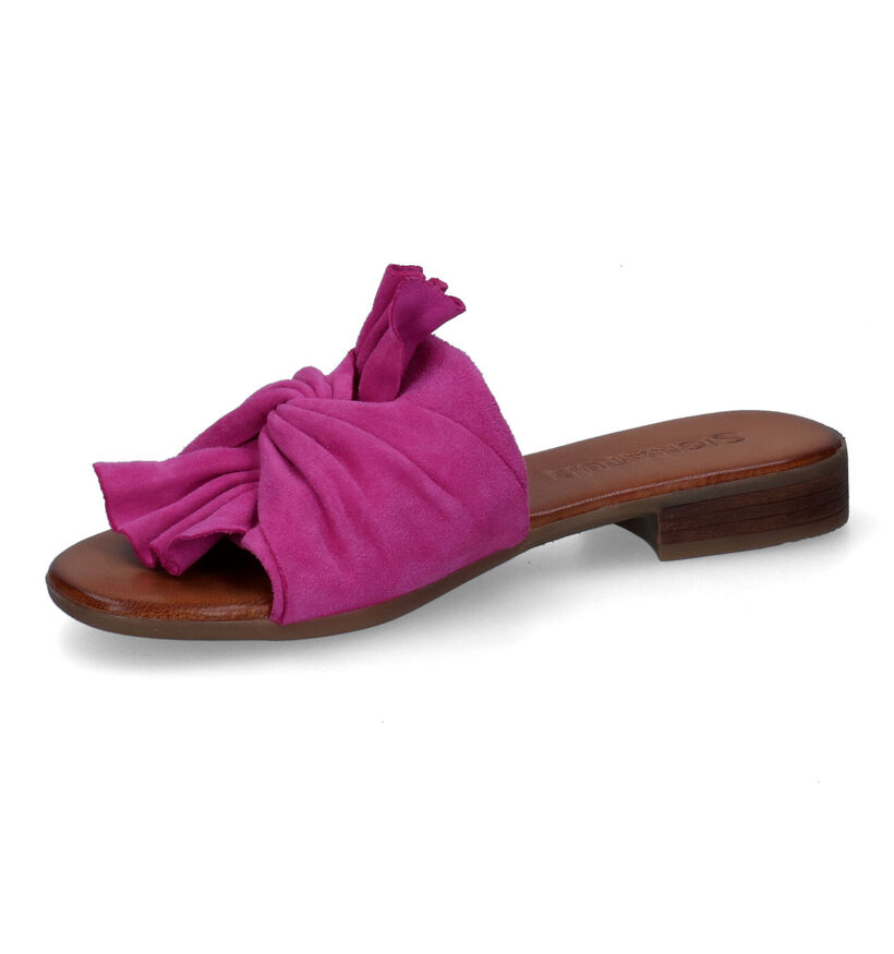 Signatur Nu-pieds plates en Rose fuchsia pour femmes (304219)