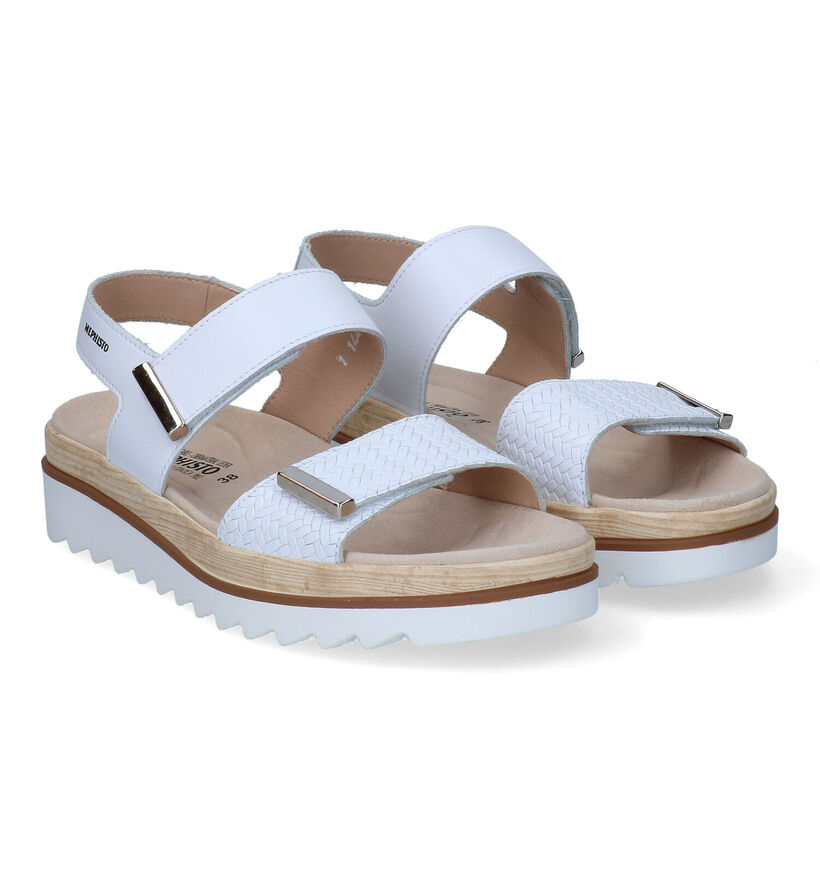 Mephisto Dominica Sandales avec talon compensé en Blanc pour femmes (354278)