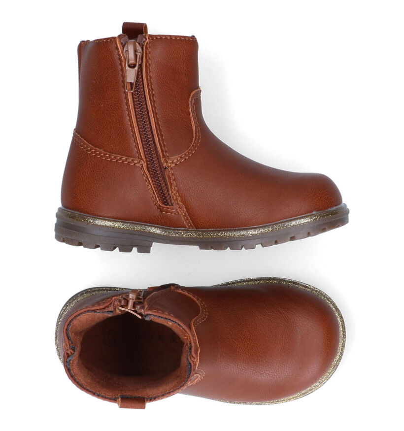 Milo & Mila Bottes courtes en Cognac pour filles (313590)