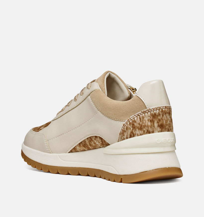 Geox Desya Donkerbeige Sneakers met Sleehak voor dames (376390) - geschikt voor steunzolen