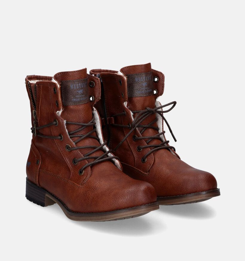 Mustang Boots à lacets en Cognac pour femmes (313784)