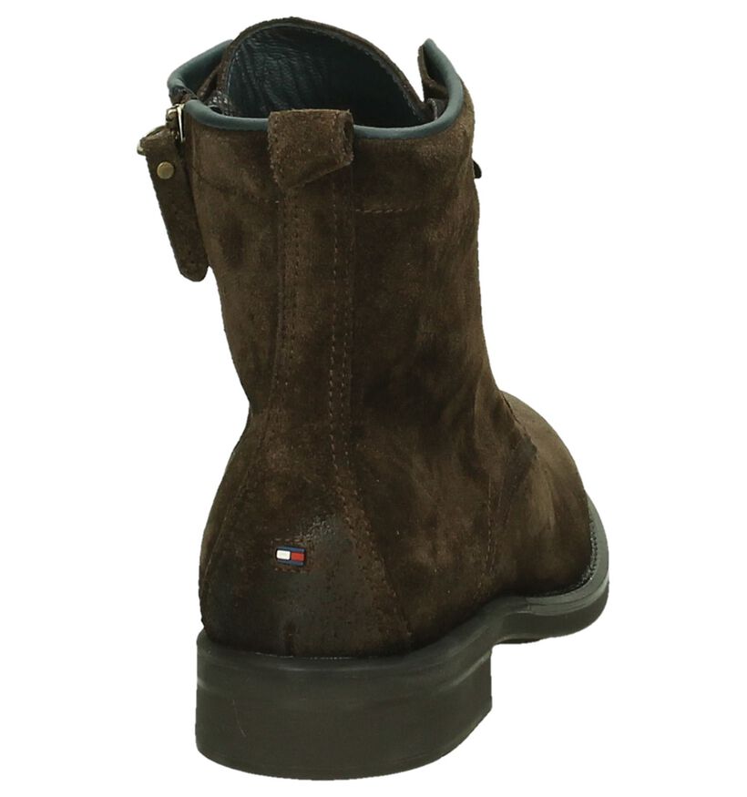 Tommy Hilfiger Bologna Donkerbruine Veterbottines in daim (201761)