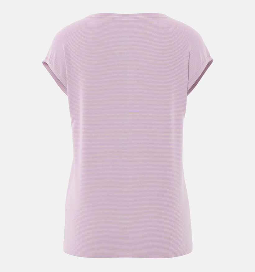 Pieces Billo Lurex T-shirt en Rose pour femmes (367084)