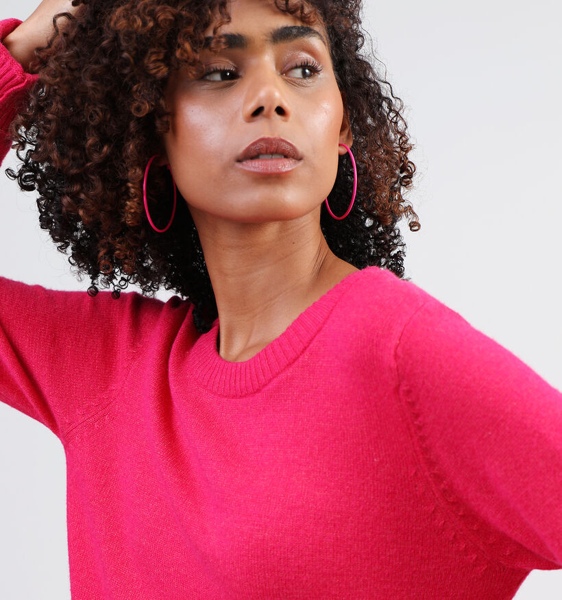 Vila Ril Pull en tricot en Fuchsia pour femmes (328851)