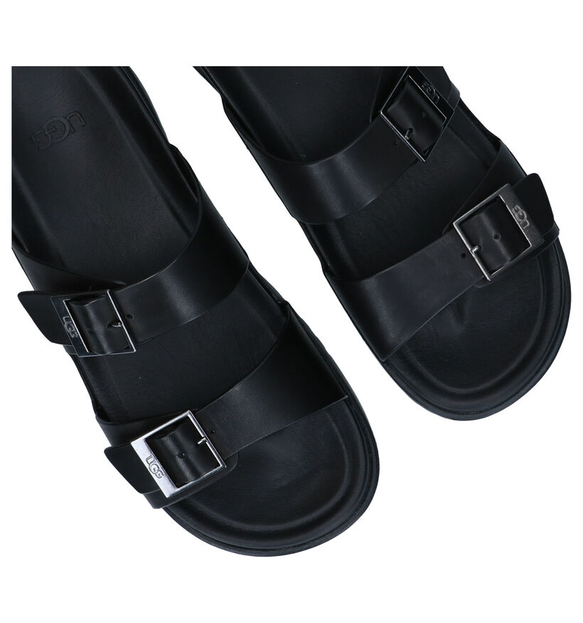 UGG Wainscott Nu-pieds en Noir en cuir (285878)