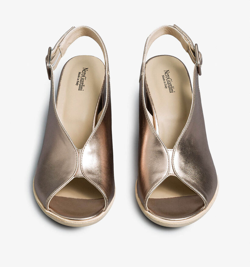 NeroGiardini Sandales &agrave; talons en Or pour femmes (370597)