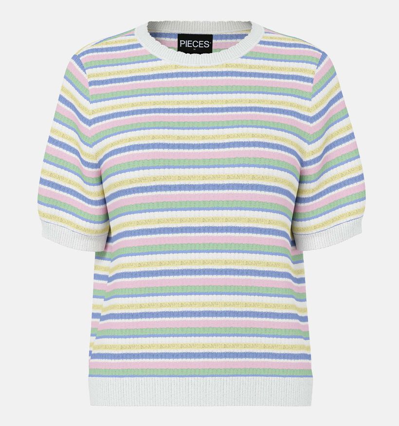 Pieces Diana Stripe Witte/Blauwe Gestreepte Trui voor dames (367081)