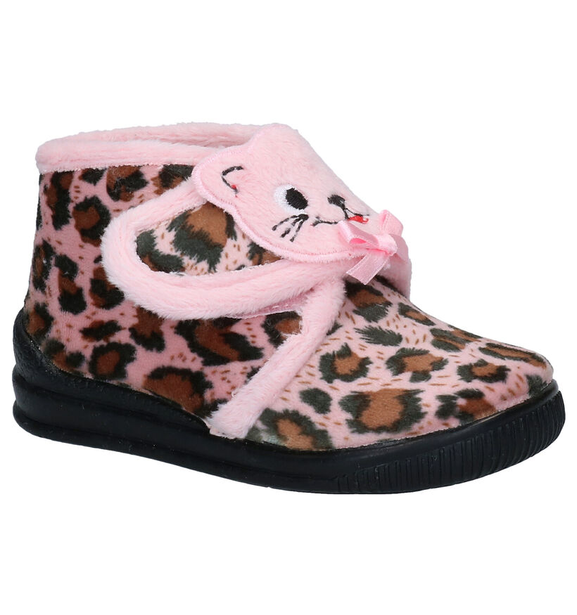 Milo & Mila Pantoufles en Rose saumon en textile (278466)