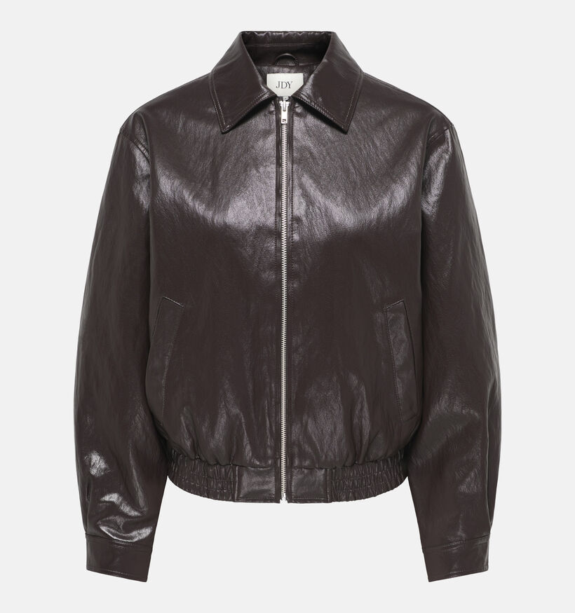 JDY Abby Faux Leather Chocoladebruine Jas voor dames (379368)