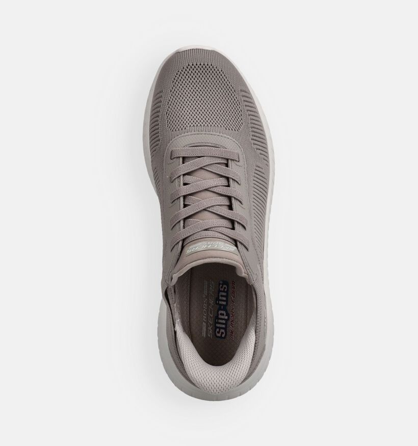 Skechers Bobs Slip-ins Baskets basses en Taupe pour hommes (367471) - pour semelles orthop&eacute;diques