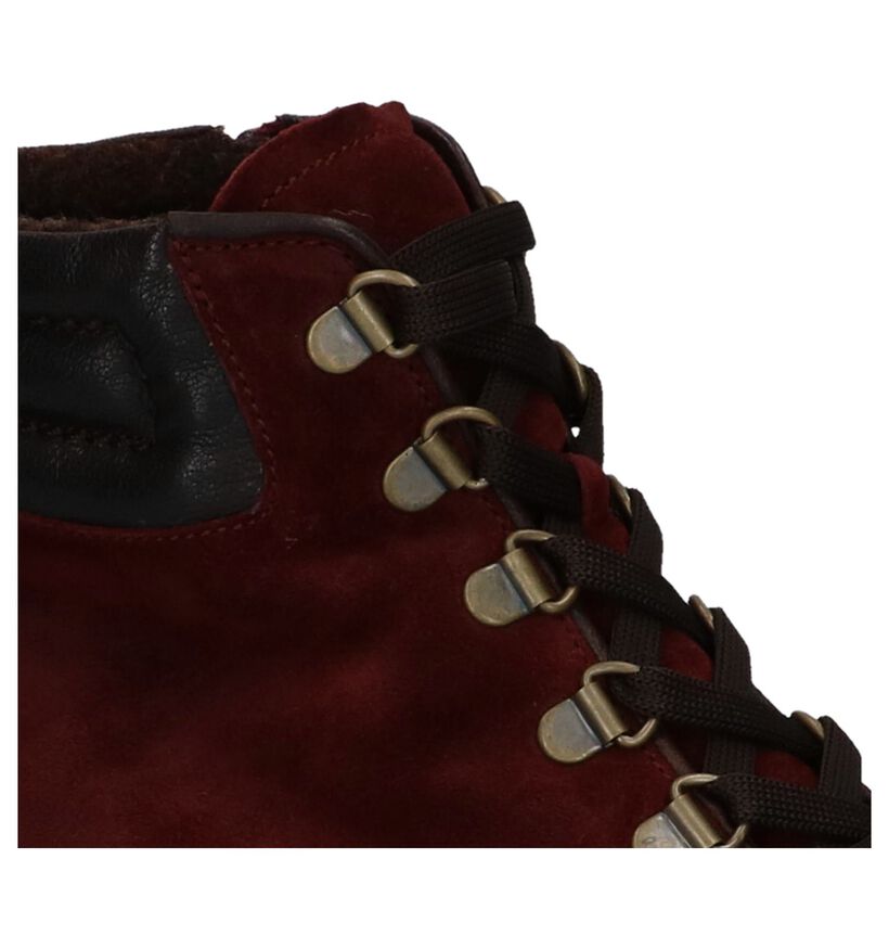 Donkerbruine Gabor Comfort Boots met Rits/Veter in daim (231238)