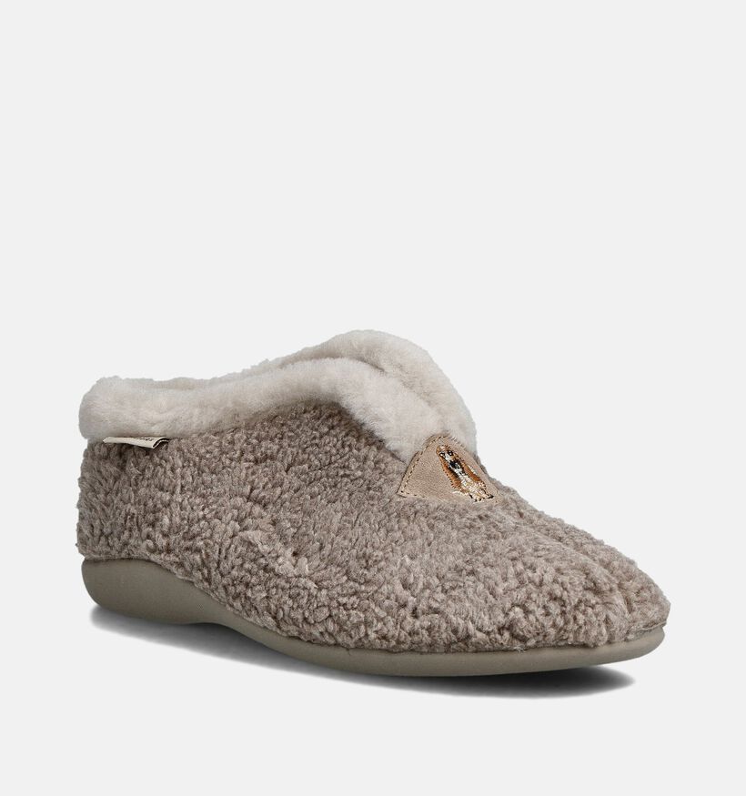 Hush Puppies Orge Pantoufles ferm&eacute;es en Taupe pour femmes (377680)
