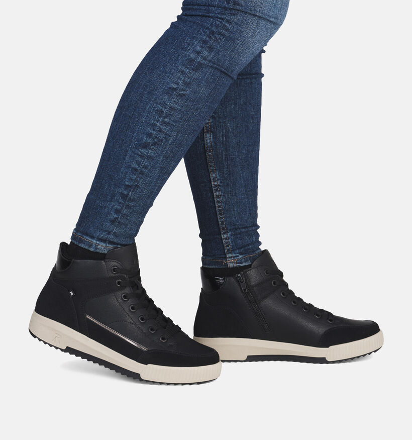 Rieker Baskets montantes en Noir Rieker Baskets montantes en Noir pour femmes (363545) - pour semelles orthopédiques