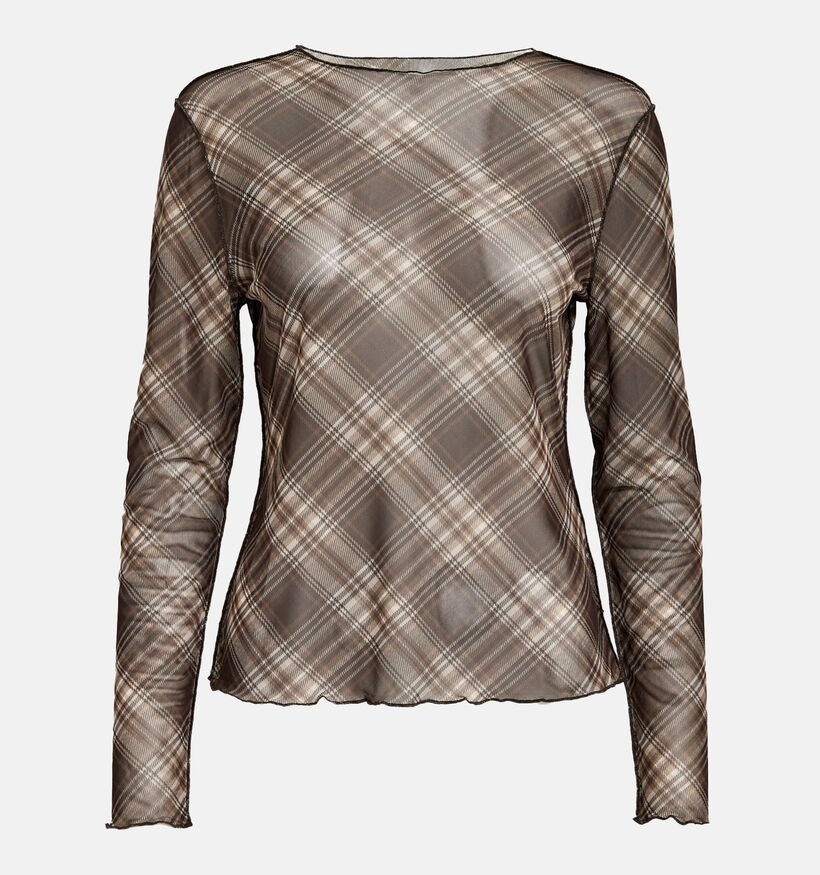 Desires Tilly Mesh Longsleeves en Marron pour femmes (379176)