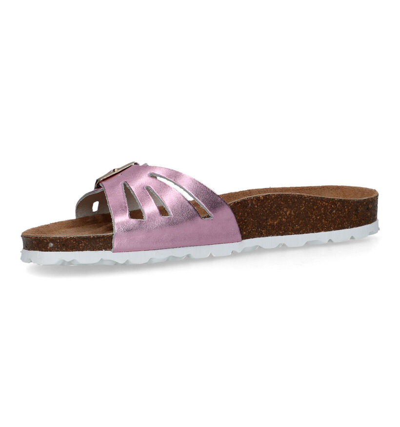 Signatur Roze Slippers in leer (319822)