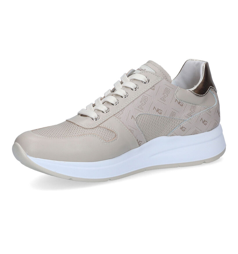 NeroGiardini Beige Veterschoenen voor dames (307457) - geschikt voor steunzolen