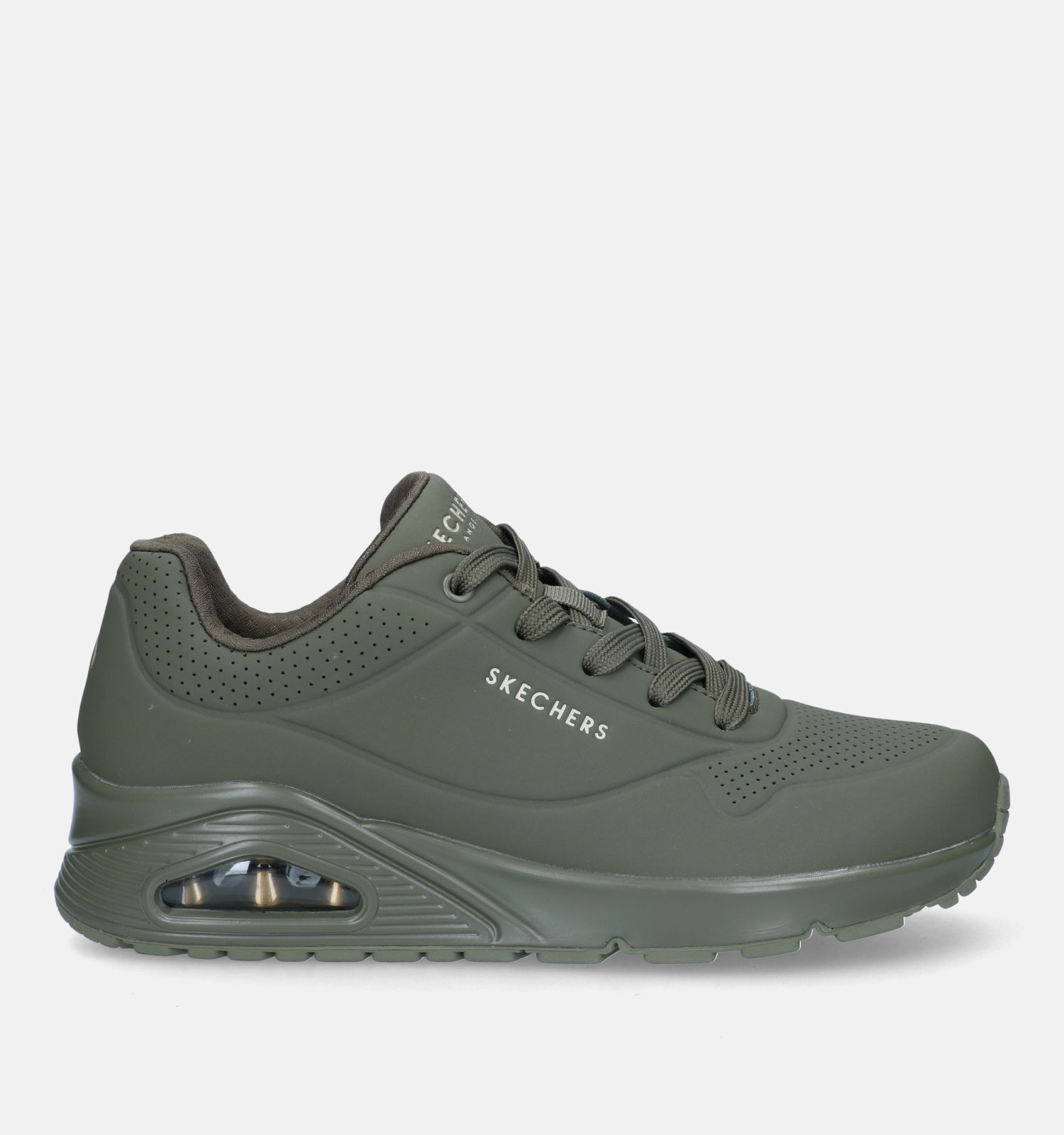 Skechers Uno Stand on Air Kaki Sneakers Dames Sneakers Online