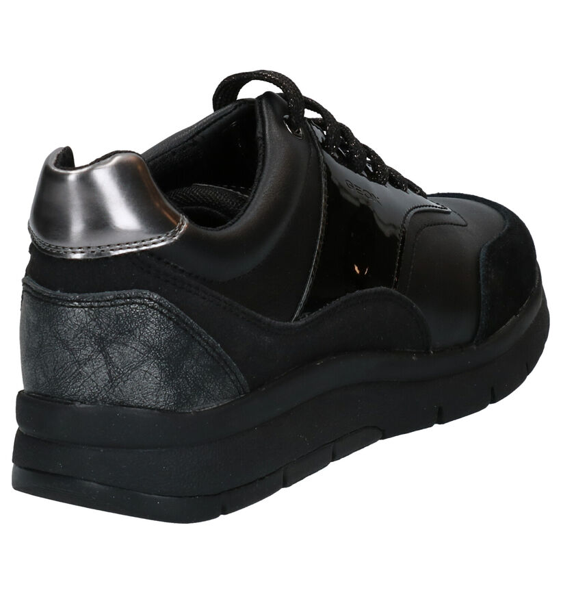 Geox Callyn Zwarte Veterschoenen in lak (277060)