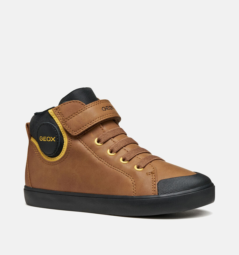 Geox Gisli Chaussures hautes en Cognac pour garçons (361948) - pour semelles orthopédiques