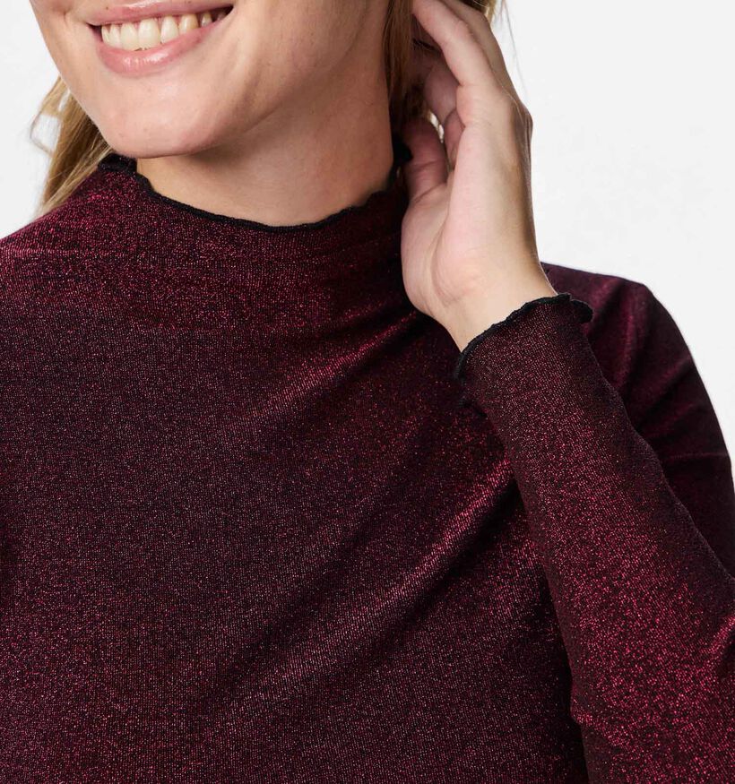 Pieces Sandra Longsleeves en Bordeaux pour femmes (365632)