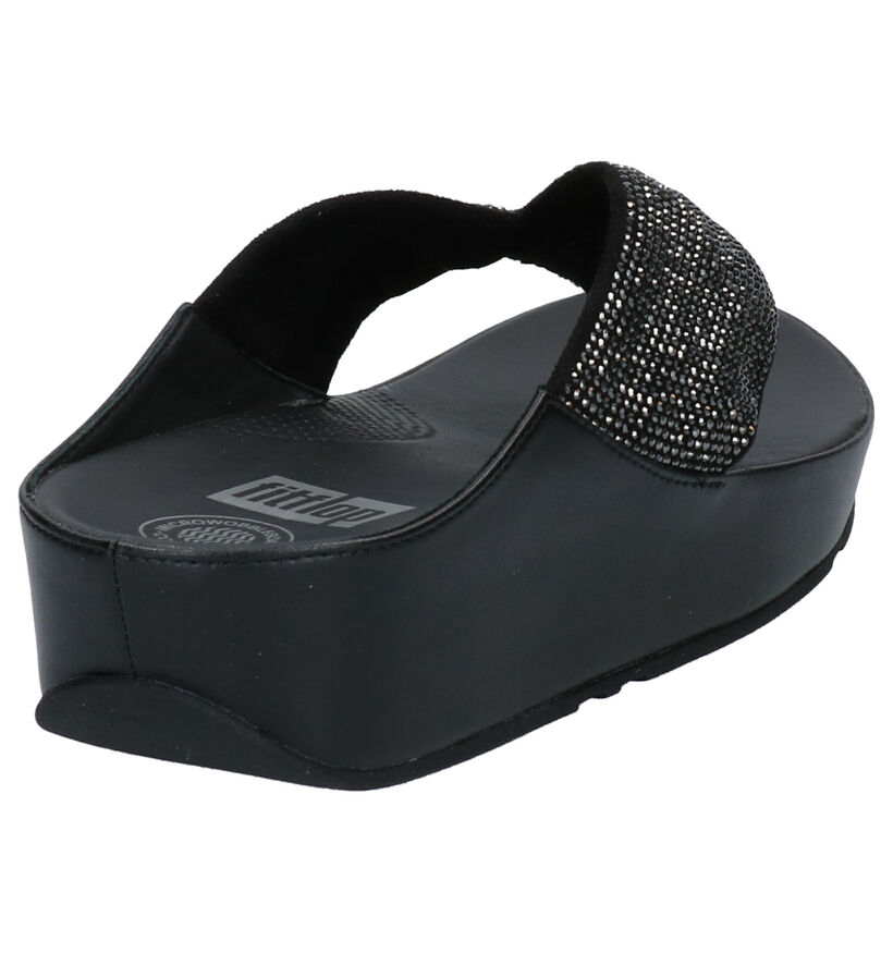 FitFlop Twiss Crystal Zwarte Teenslippers in stof (267799)