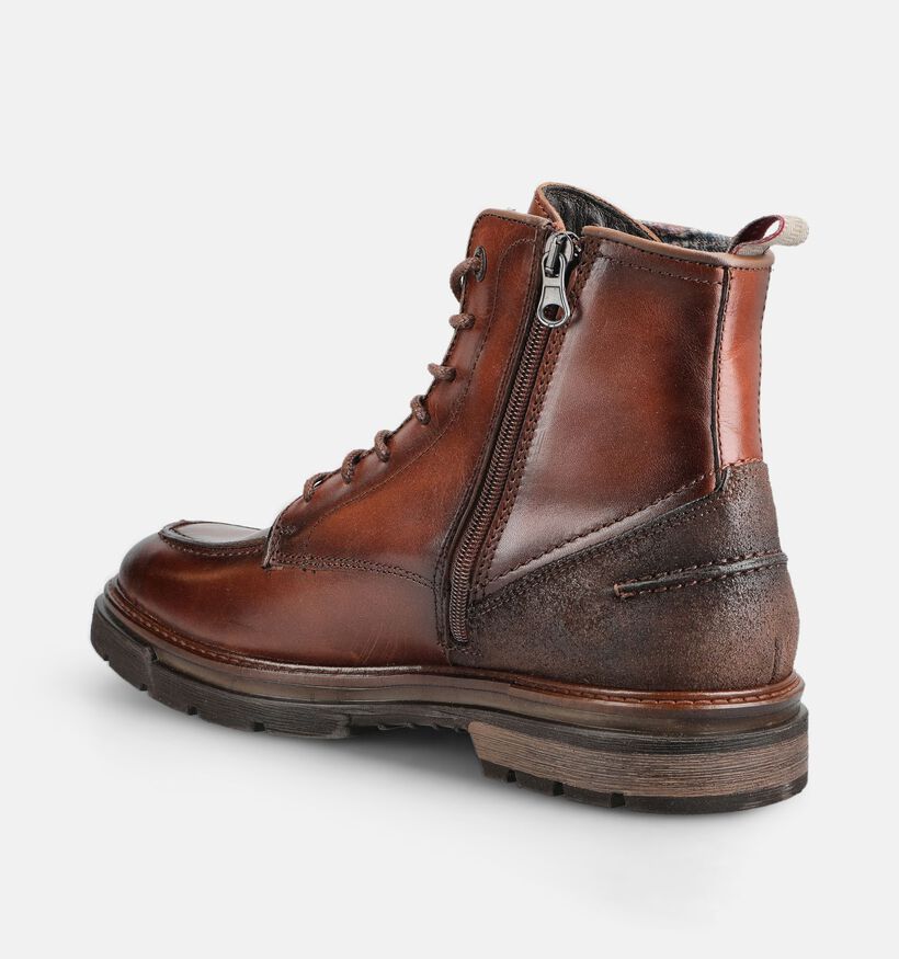 Berkelmans Riga Boots en Cognac pour hommes (379063) - pour semelles orthop&eacute;diques