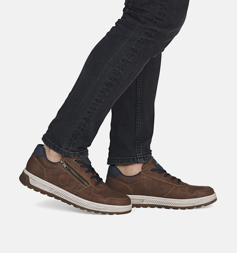 Rieke Baskets en Bleu Rieker Baskets en Cognac pour hommes (360459) - pour semelles orthopédiques