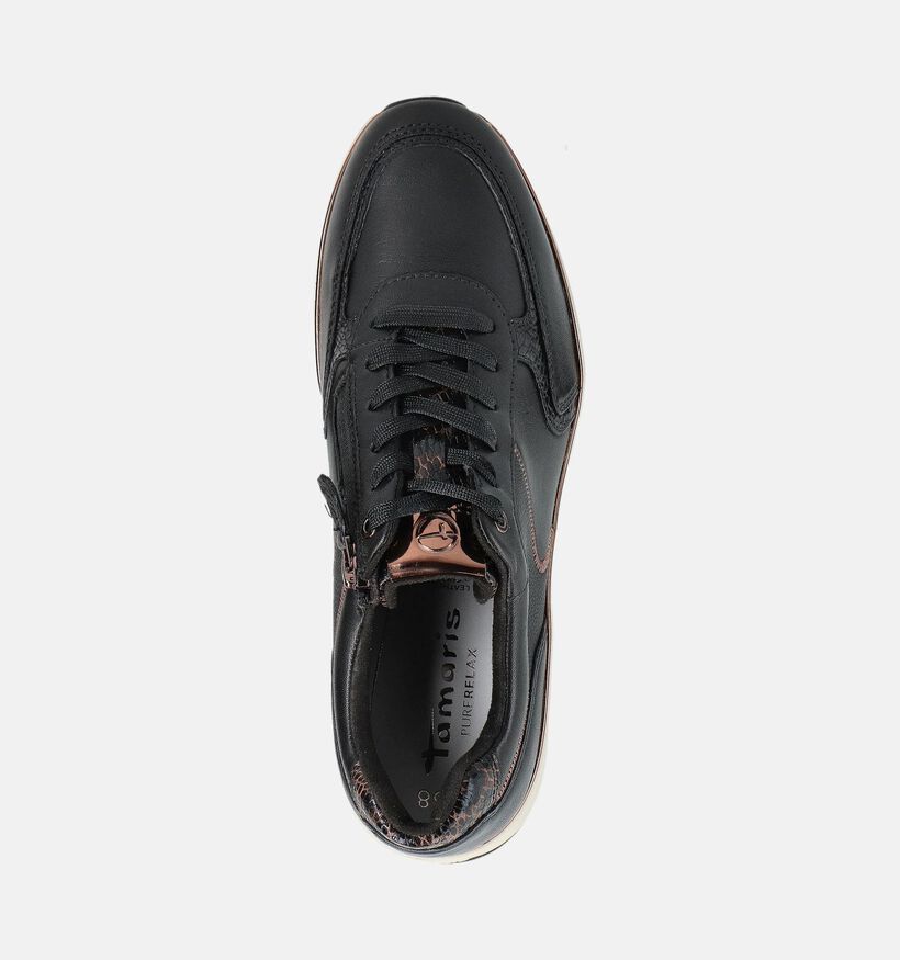 Tamaris Zwarte Veterschoenen voor dames (360614) - geschikt voor steunzolen